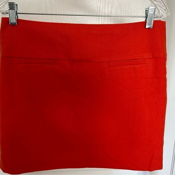 Gap Women’s Orange Wool Mini Skirt Fully Lined Zipper Up Size 4 Retro - Picture 2 of 7